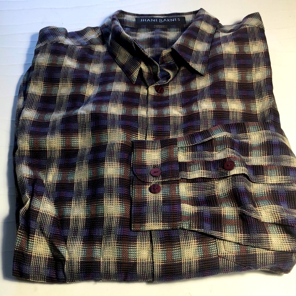 Jhane Barnes mens long sleeve shirt 100% cotton excellent condition